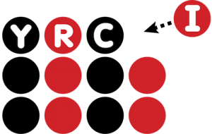 black and red circles for the yrci logo